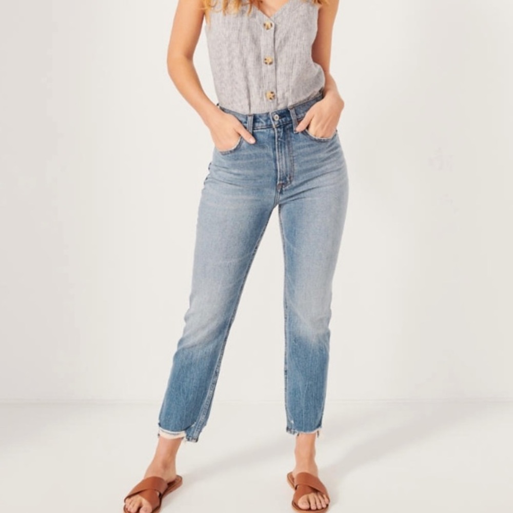 abercrombie high rise straight jeans